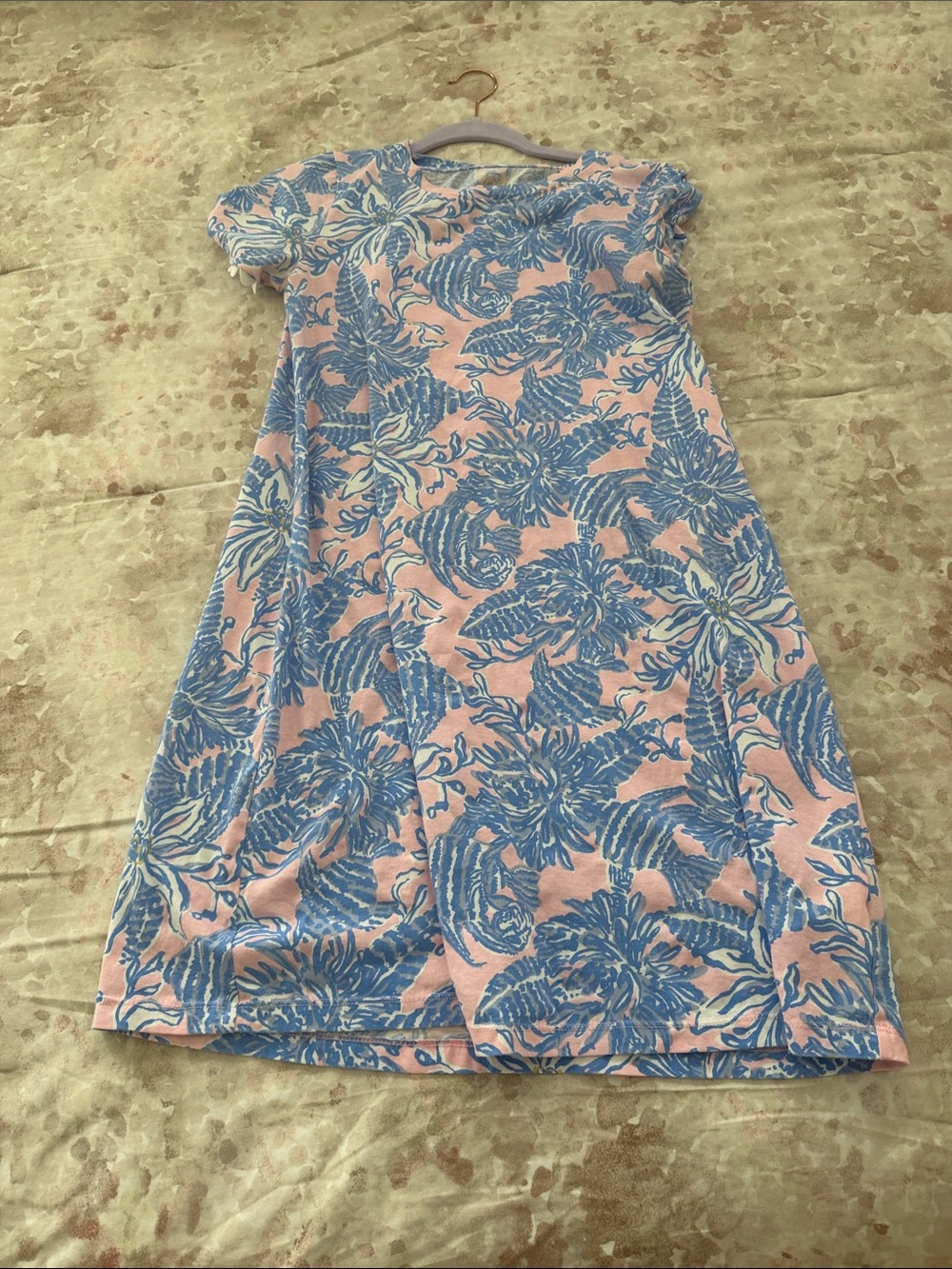 Lilly Pulitzer Pink Dress with Blue Floral Print